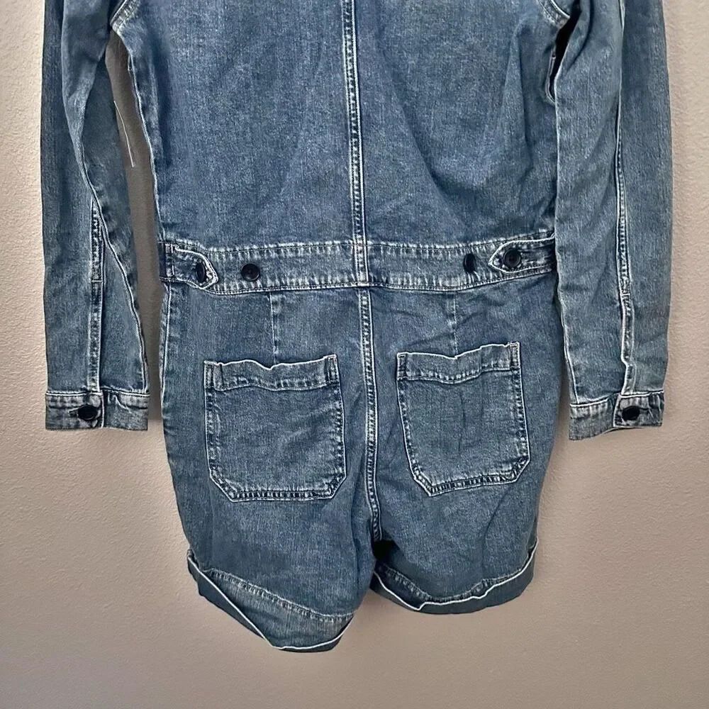 GAP | NWT Denim Utility Romper Washwell Long Sleeve Shorts Jumpsuit | Size 8 - Picture 11 of 11
